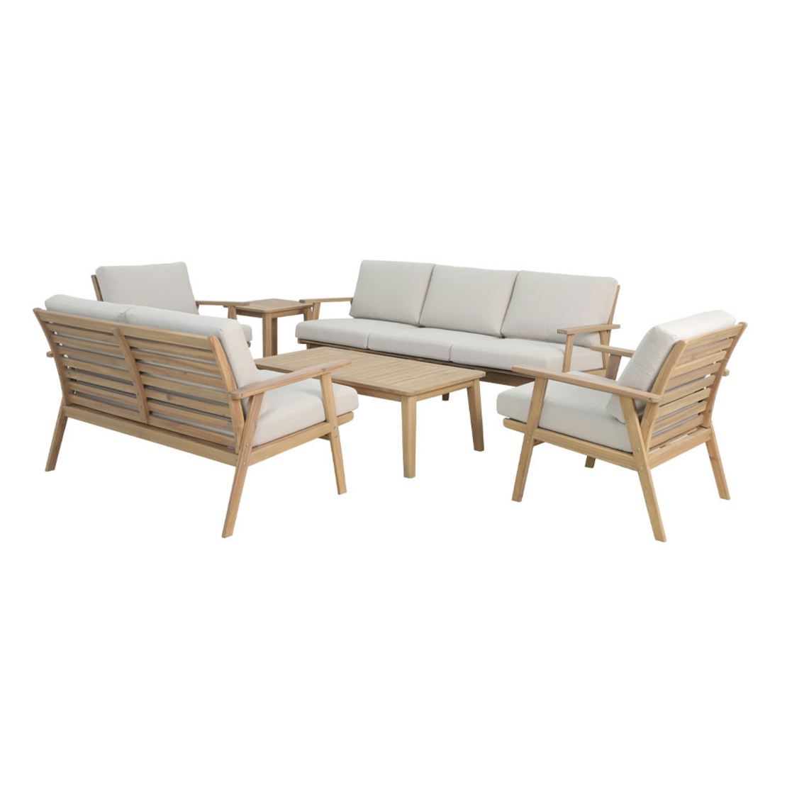 ETOILE LOUNGE SET 1+2+1 WOOD ACACIA NATURAL BEIGE