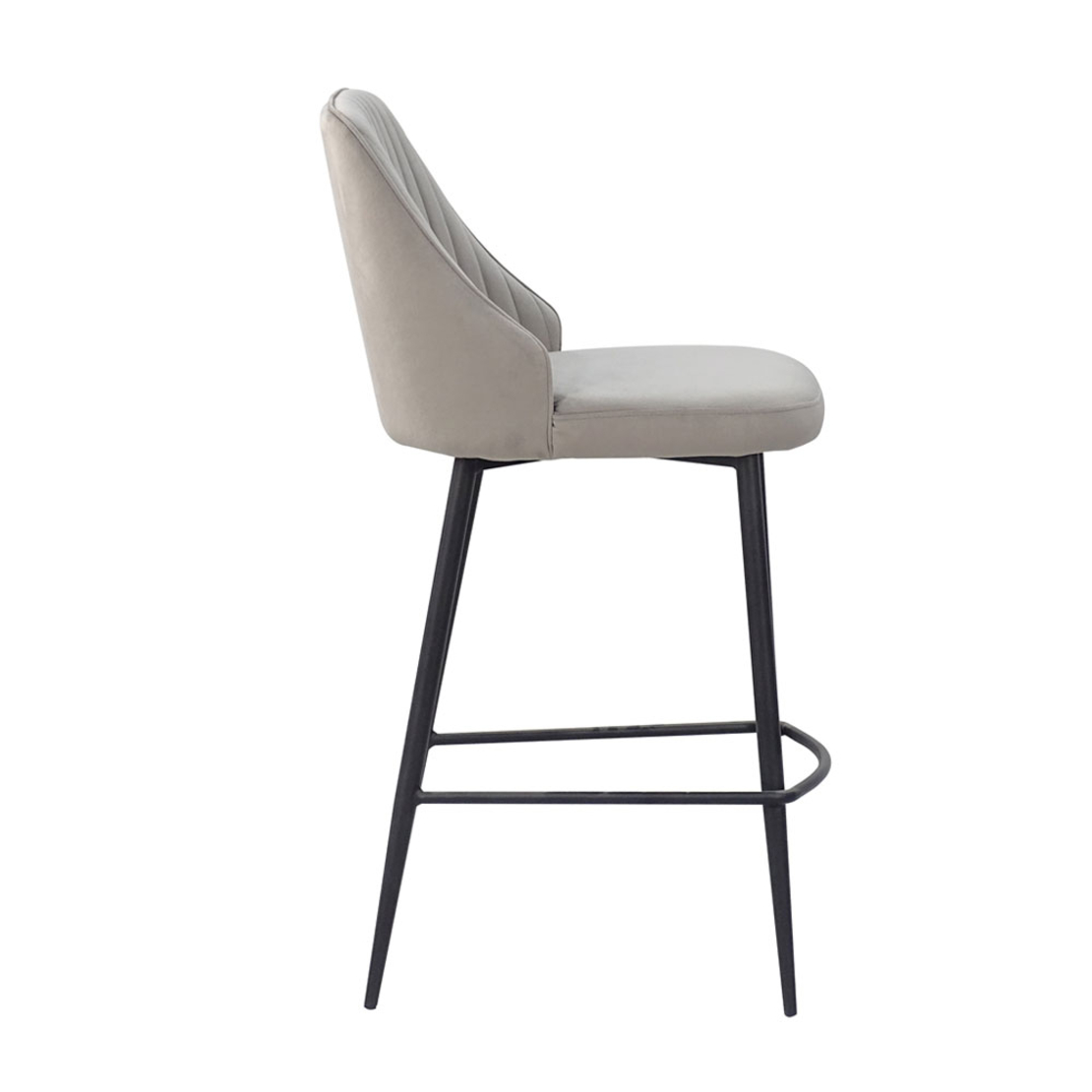 KING STOOL BAR FABRIC BEIGE METAL BLACK PRC