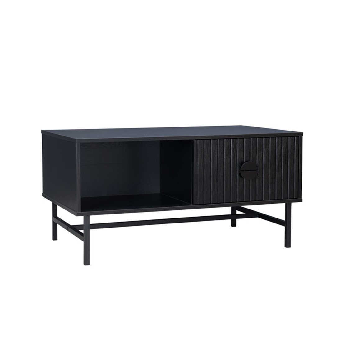 KIMONO COFFEE TABLE 1DRAWER MELAMINE BLACK METAL 100x59xH50,2cm E1 PRC