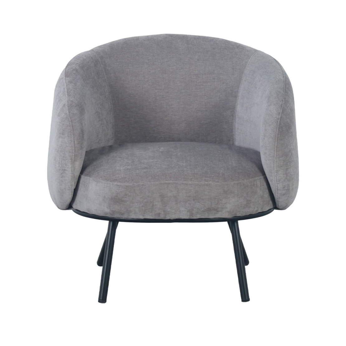 MALU ARMCHAIR FABRIC GREY METAL BLACK E1 PRC
