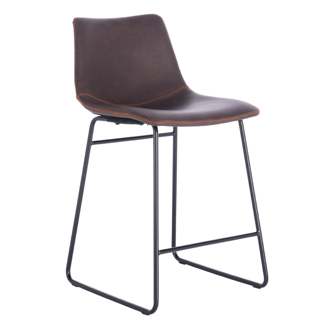NUEVO STOOL BAR FABRIC BROWN ANTIQUE WASHED BLACK