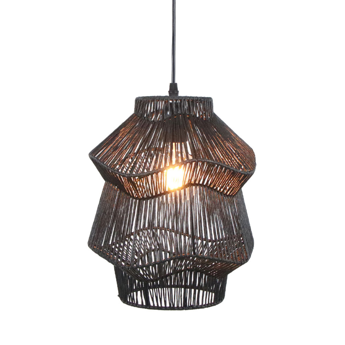 ZANZIBAR A LAMP PENDANT METAL ROPE BLACK 25,5x25,5