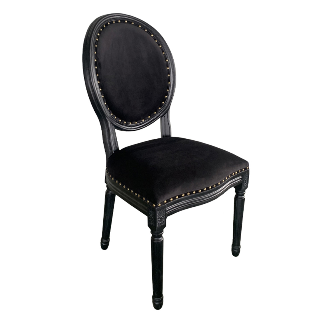 LOUIS CHAIR WOOD ELM BLACK FABRIC E1 PRC