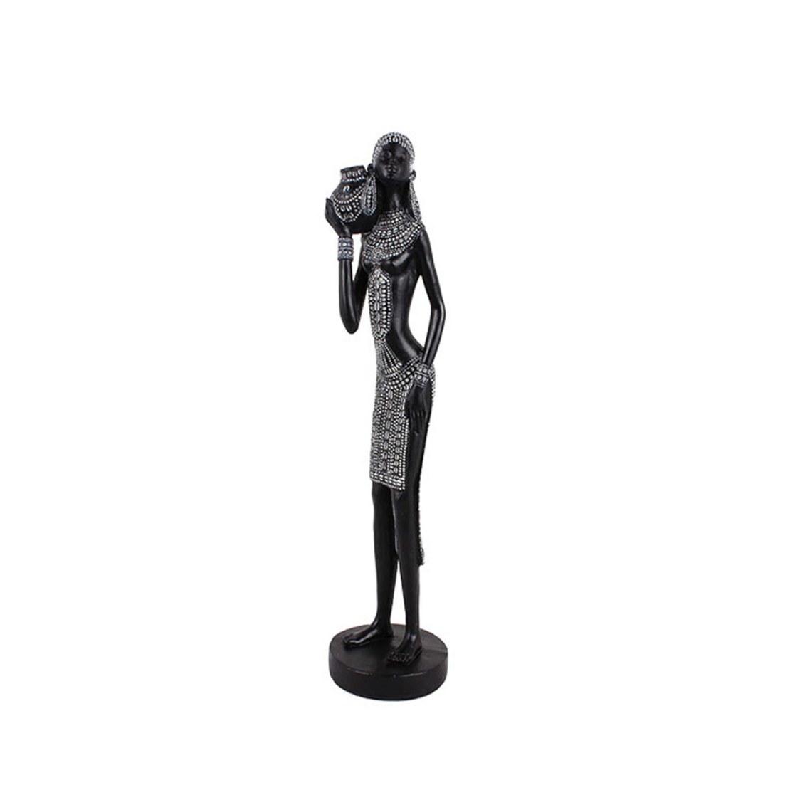 IRAMBA 2 DECO FIGURE POLYRESIN BLACK WHITE D9xH35c