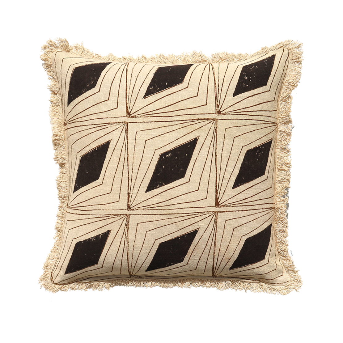 MYSTERIOUS DECOR CUSHION COTTON VISCOSE BLACK WHIT