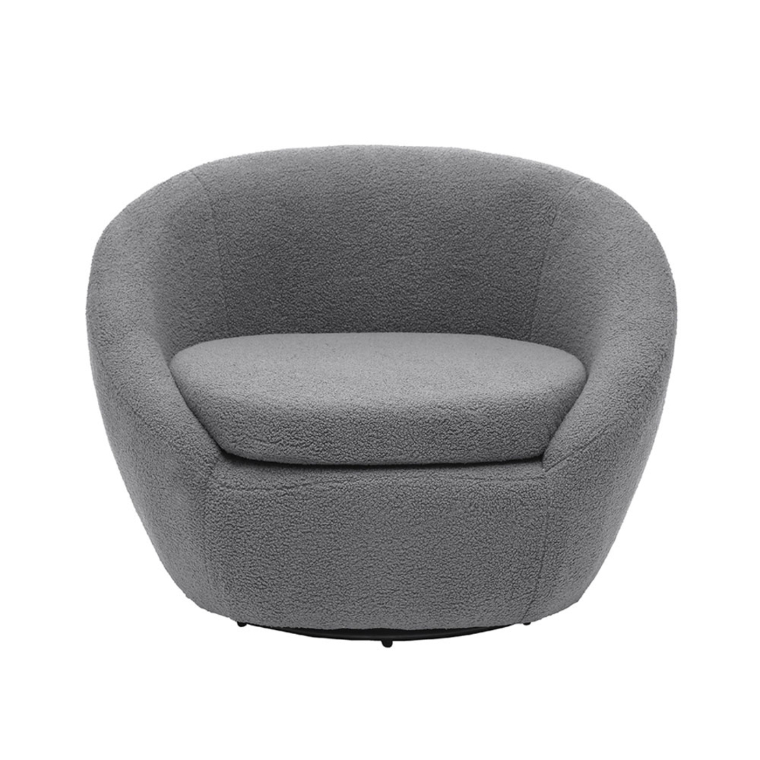OVO ARMCHAIR SWIVEL FABRIC GREY METAL E1 PRC