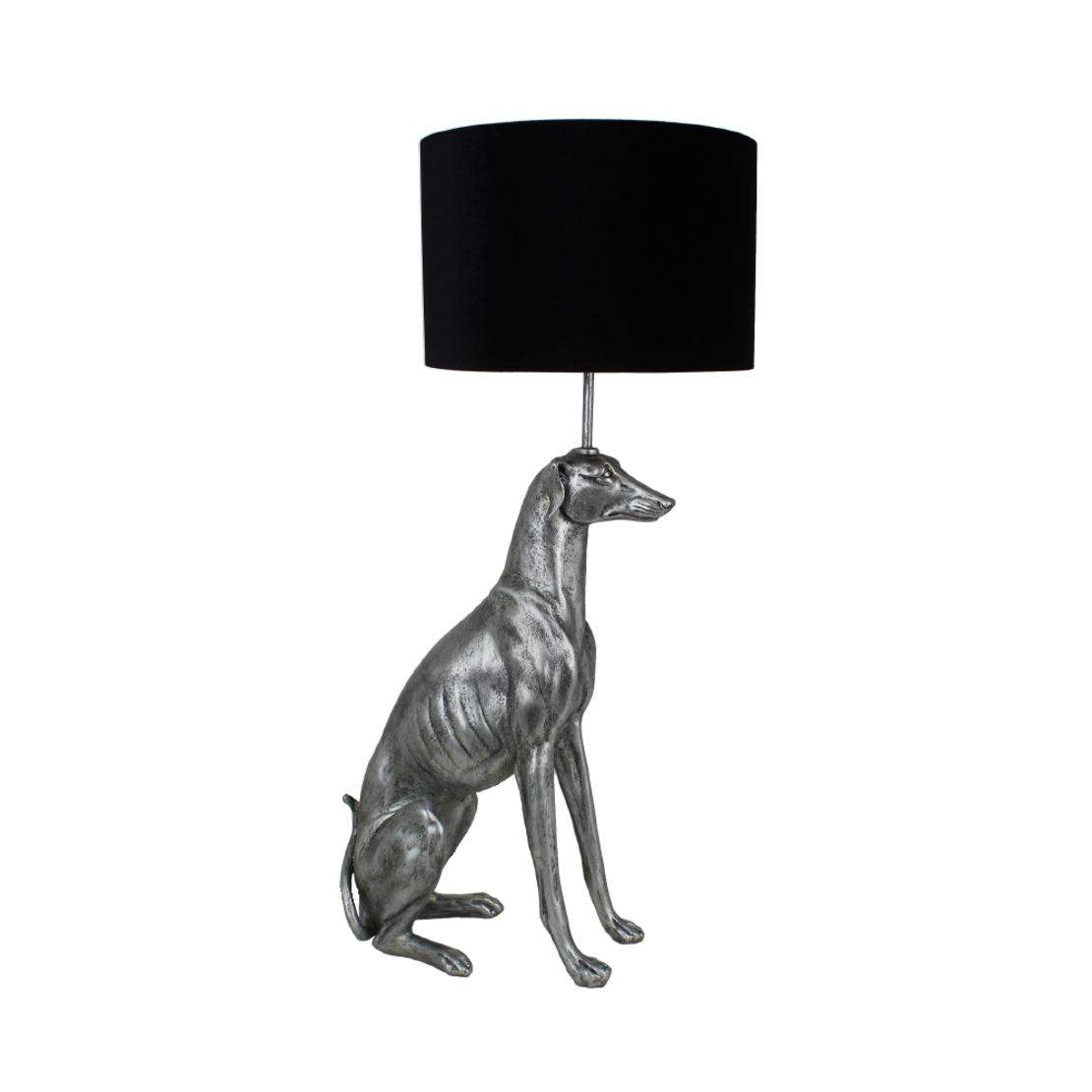 CAO LAMP TABLE POLYRESIN FABRIC SILVER BLACK 42x30
