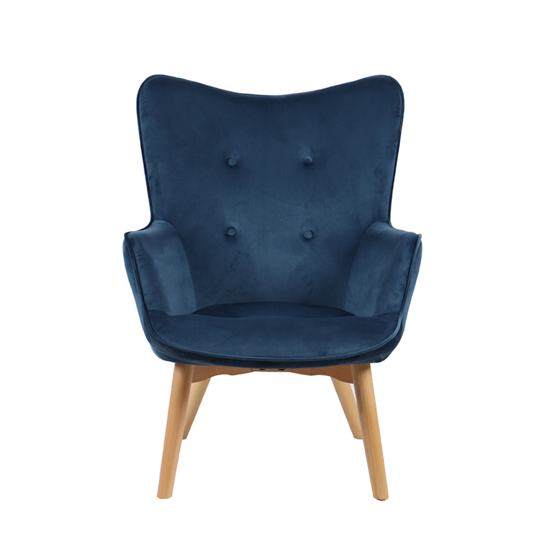 POP UP ARMCHAIR FABRIC BLUE WOOD NATURAL E1 PRC