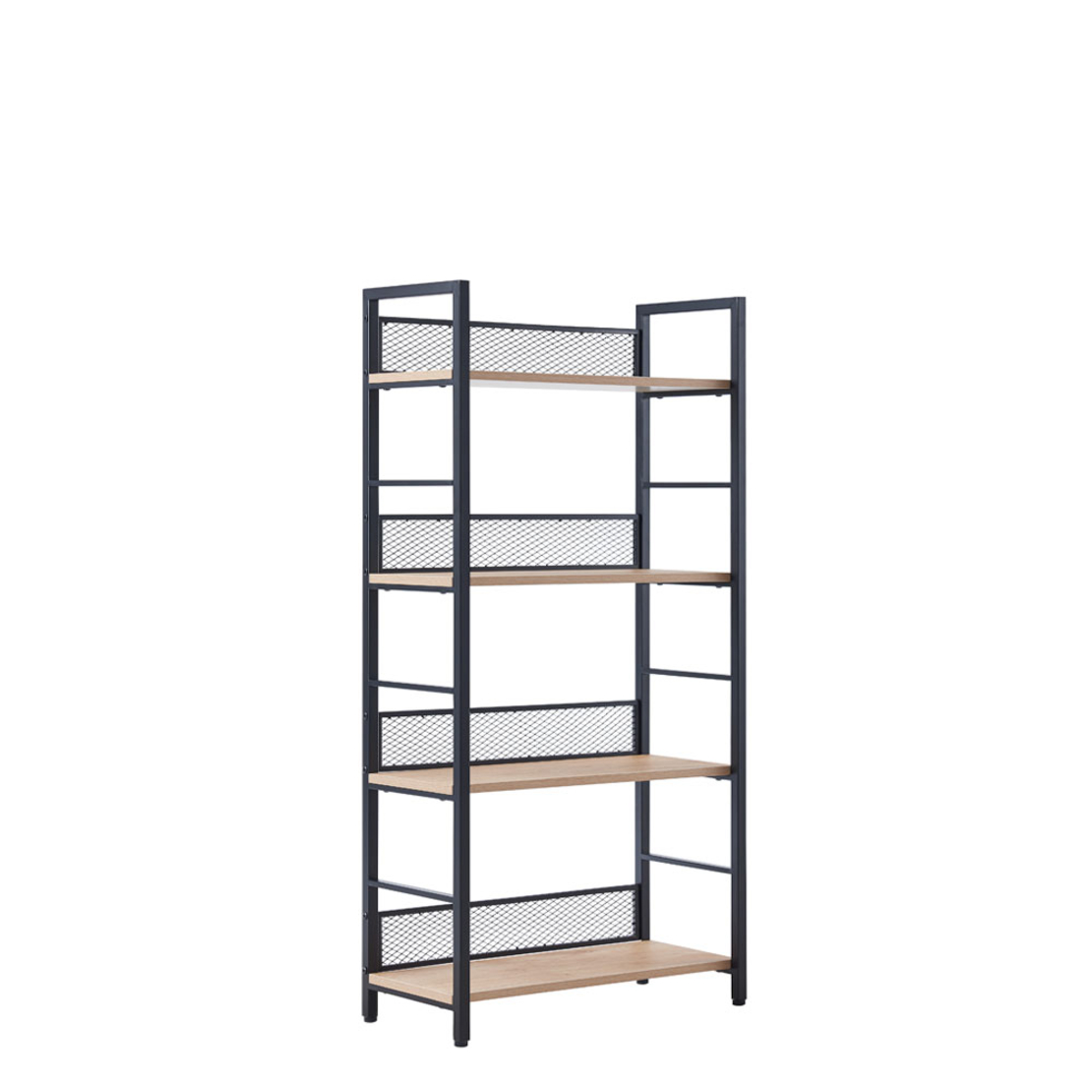 NEST BOOKCASE MELAMINE NATURAL BLACK 60x28xH121cm