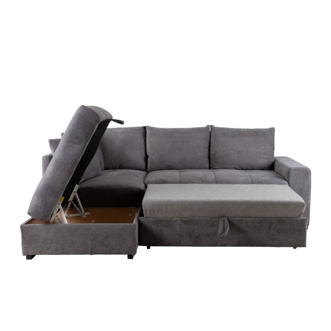 BILL SOFA BED CORNER LEFT EASY CLEAN FABRIC STONE E1 EU