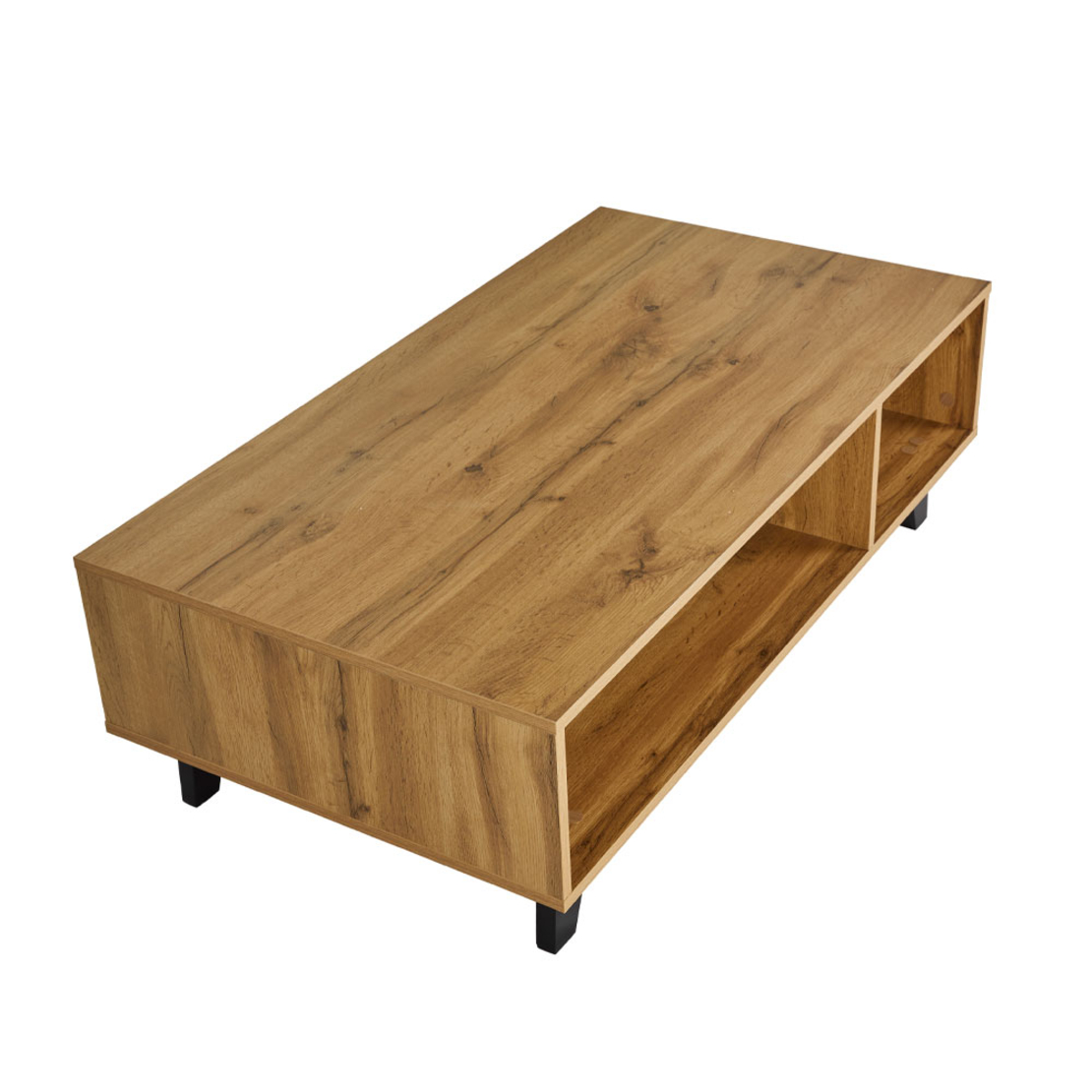 ARABICA COFFEE TABLE CHIPBOARD WITH MELAMINE SONOMA BLACK METAL BLACK 110x60xH35cm E1 PRC