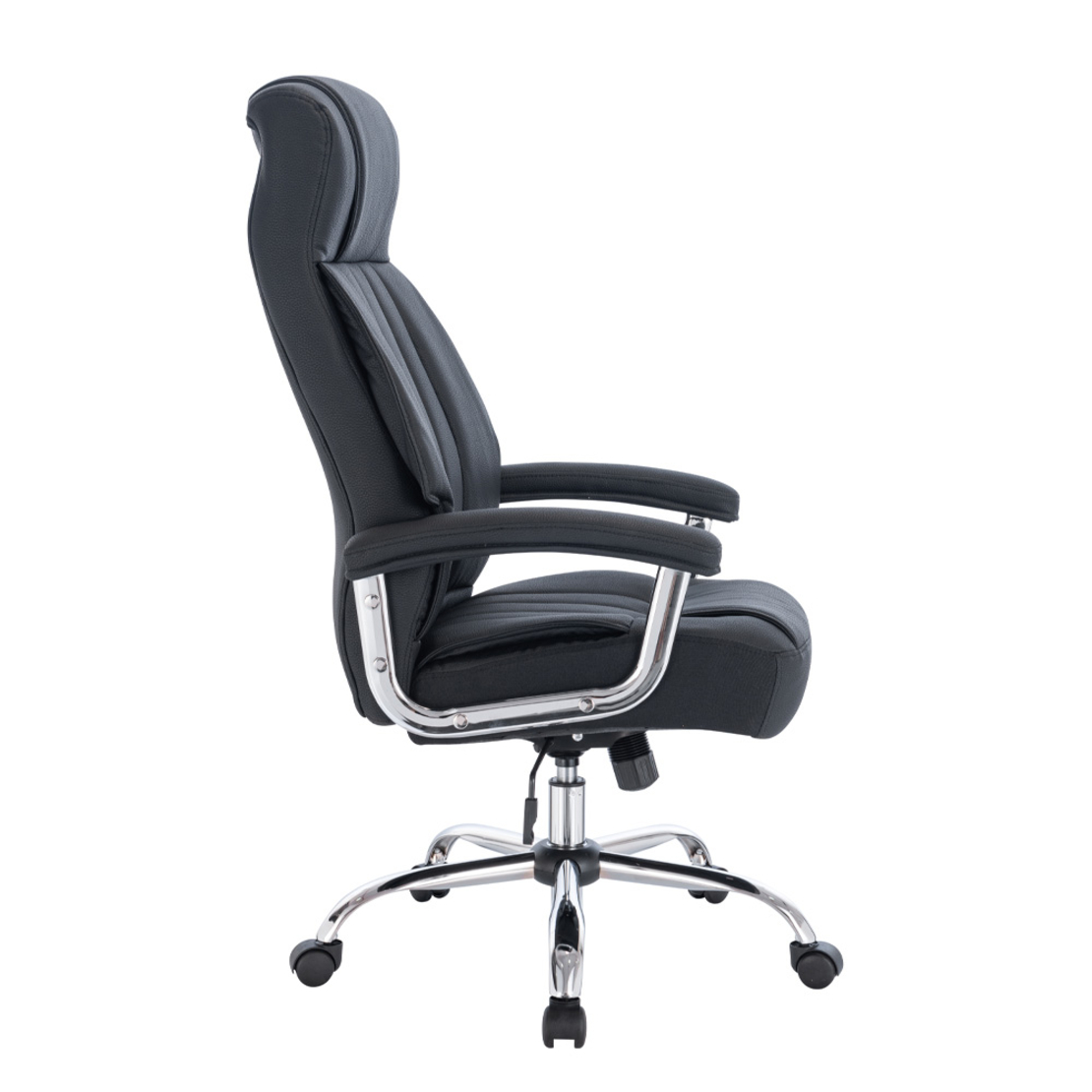 EXECUTIVE CHAIR DESK FABRIC BLACK METAL CHROME 65x
