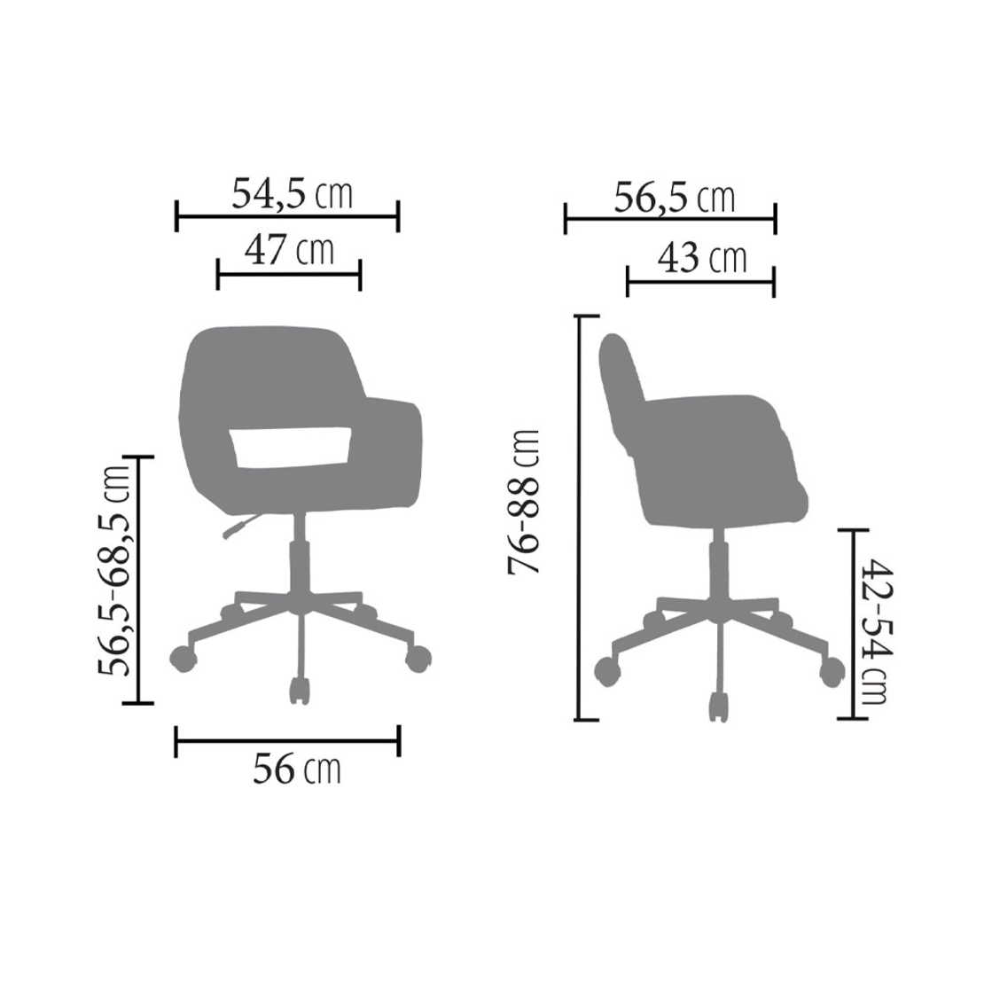 IDOLS CHAIR DESK FABRIC GOLD FINGER METAL 56,5x54,5xH88cm E1 PRC