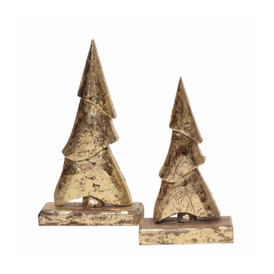 XMAS JOLLY TREE WOOD MANGO GOLD 15x6xH27cm IN