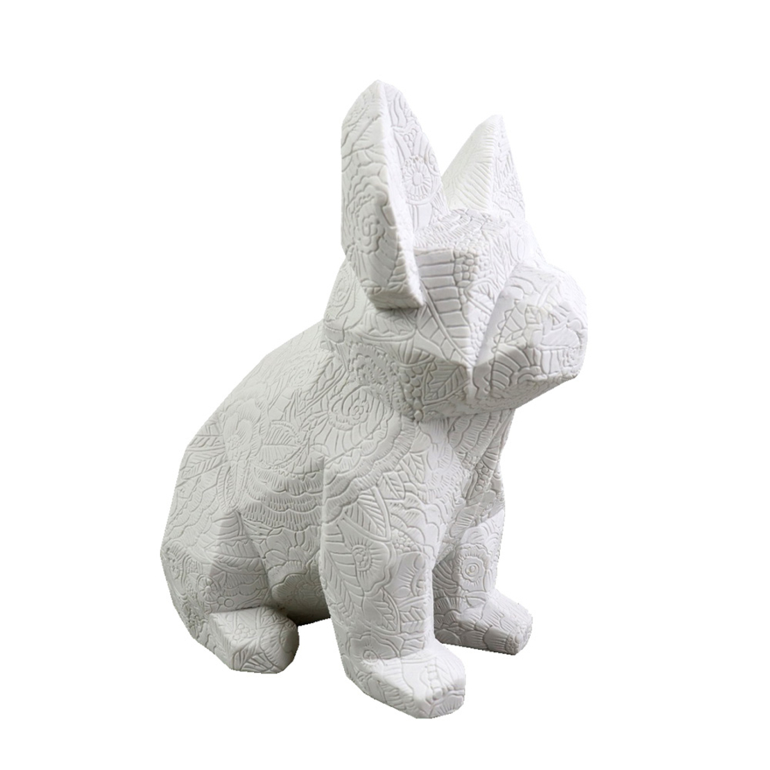 MONTY B DECO DOG POLYRESIN WHITE 17,5x11,5xH21,5cm