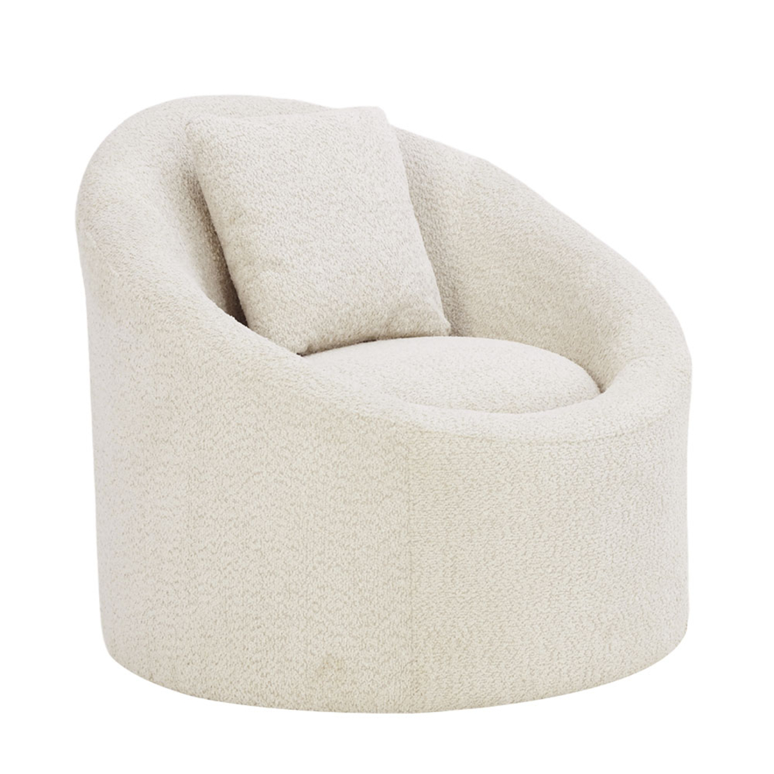 SOFTY ARMCHAIR SWIVEL FABRIC CREAM METAL E1 PRC