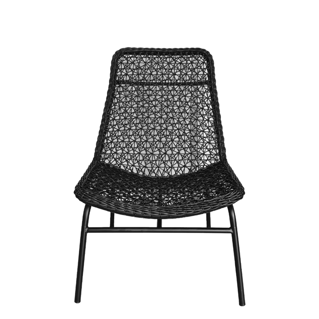 TUNISIA ARMCHAIR PE WOVEN BLACK BLACK 67x77xH96cm PRC
