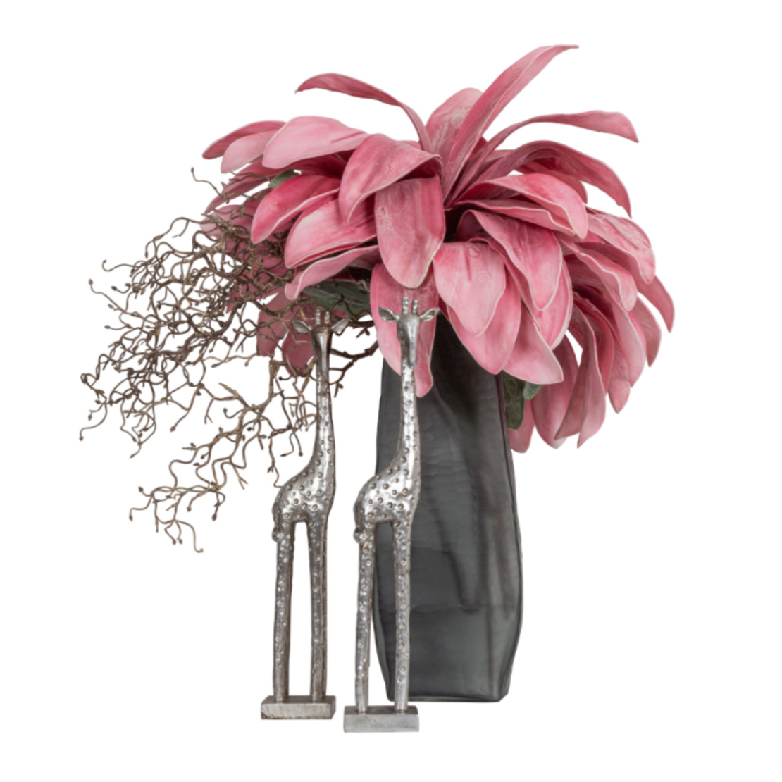 MEISSEL VASE GLASS GREY 15x9xH40cm PRC