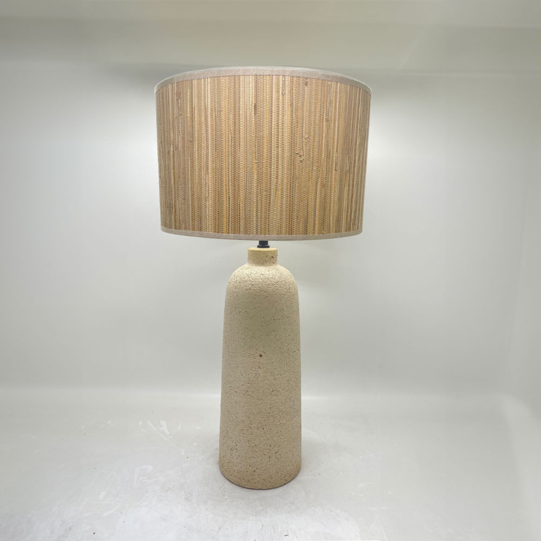 ZED LAMP TABLE 15x15x65 CERAMIC BEIGE BAMBOO NATURAL