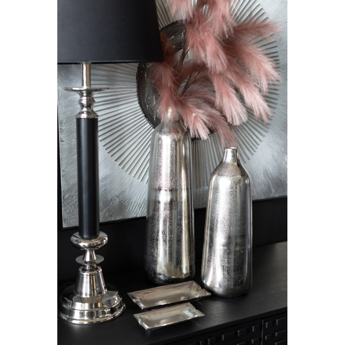 BOTTICELI BOTTLE ALUMINIUM SILVER D15xH49cm IN