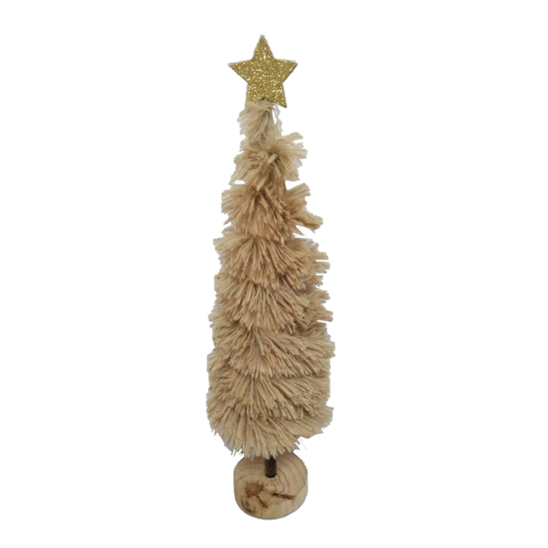 XMAS FUZZY TREE MDF BEIGE D9xH46,5cm PRC