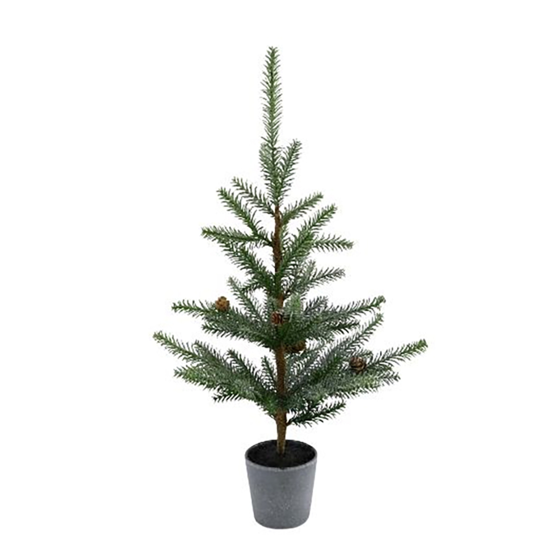 XMAS SAPEL TREE IN LITTLE POT PVC PE GREEN GREY D3