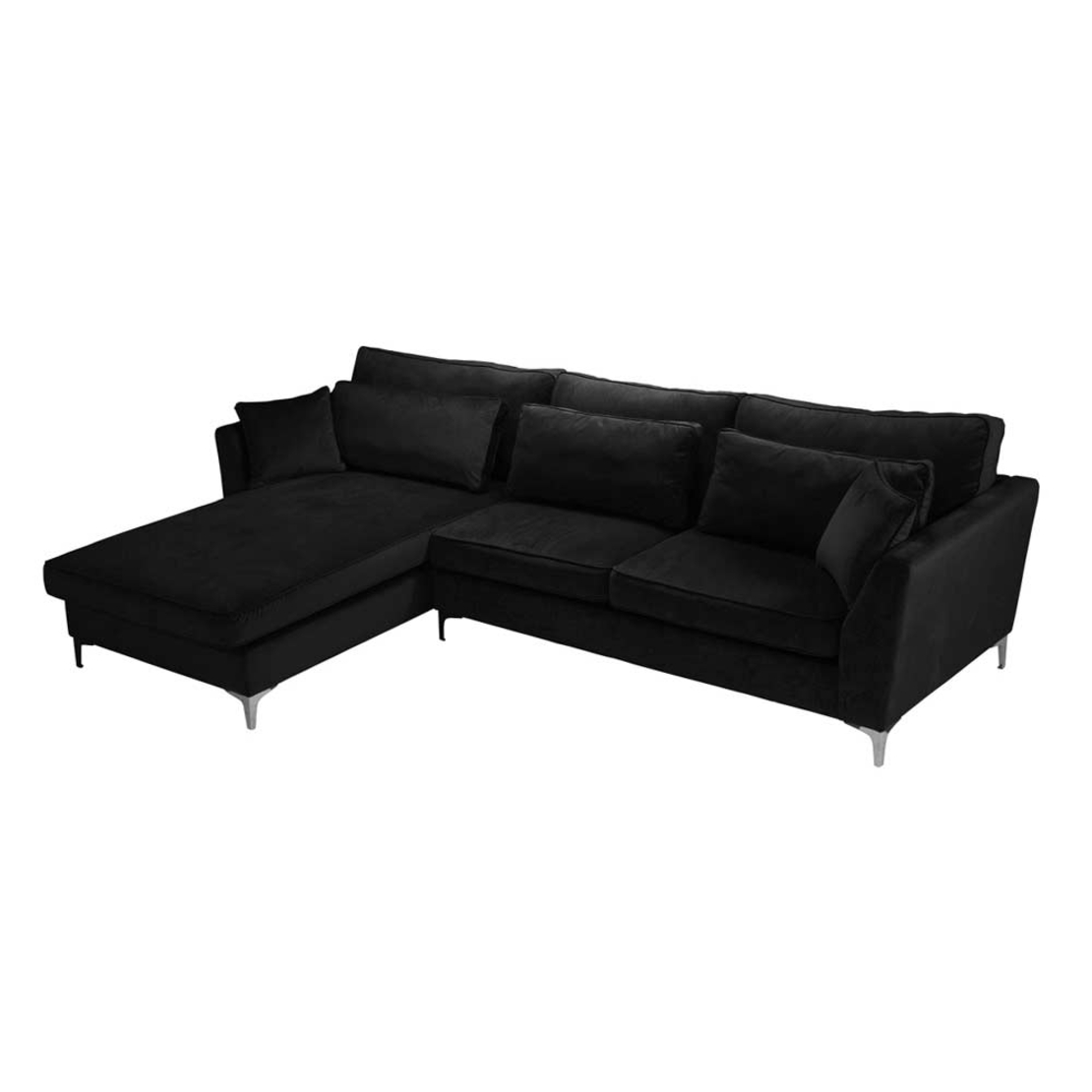 FOREVER SOFA CORNER LEFT EASY CLEAN FABRIC BLACK E1 EU