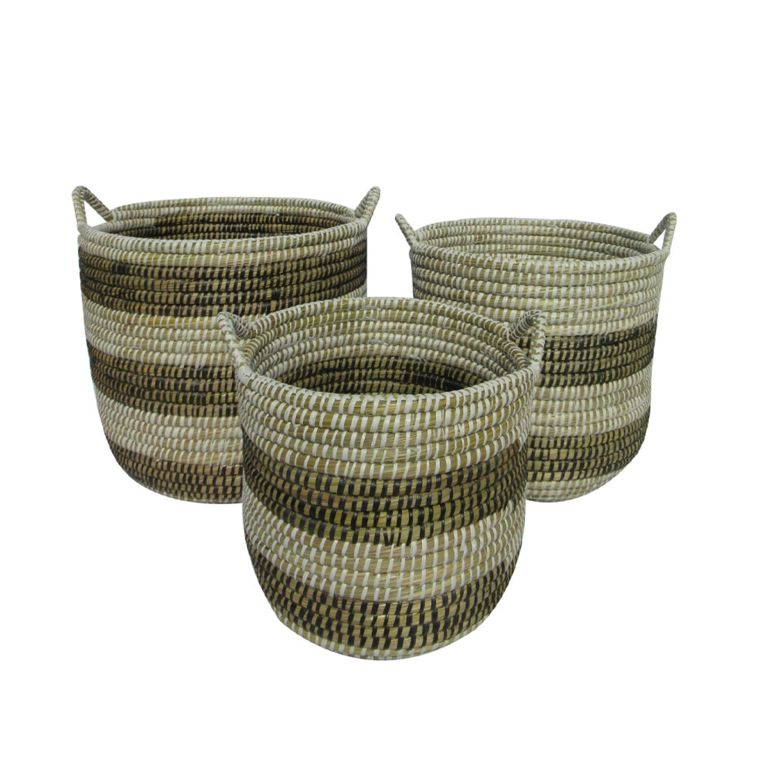 KAIA BASKET SET 2PCS KANSGRASS PVC NATURAL WHITE B