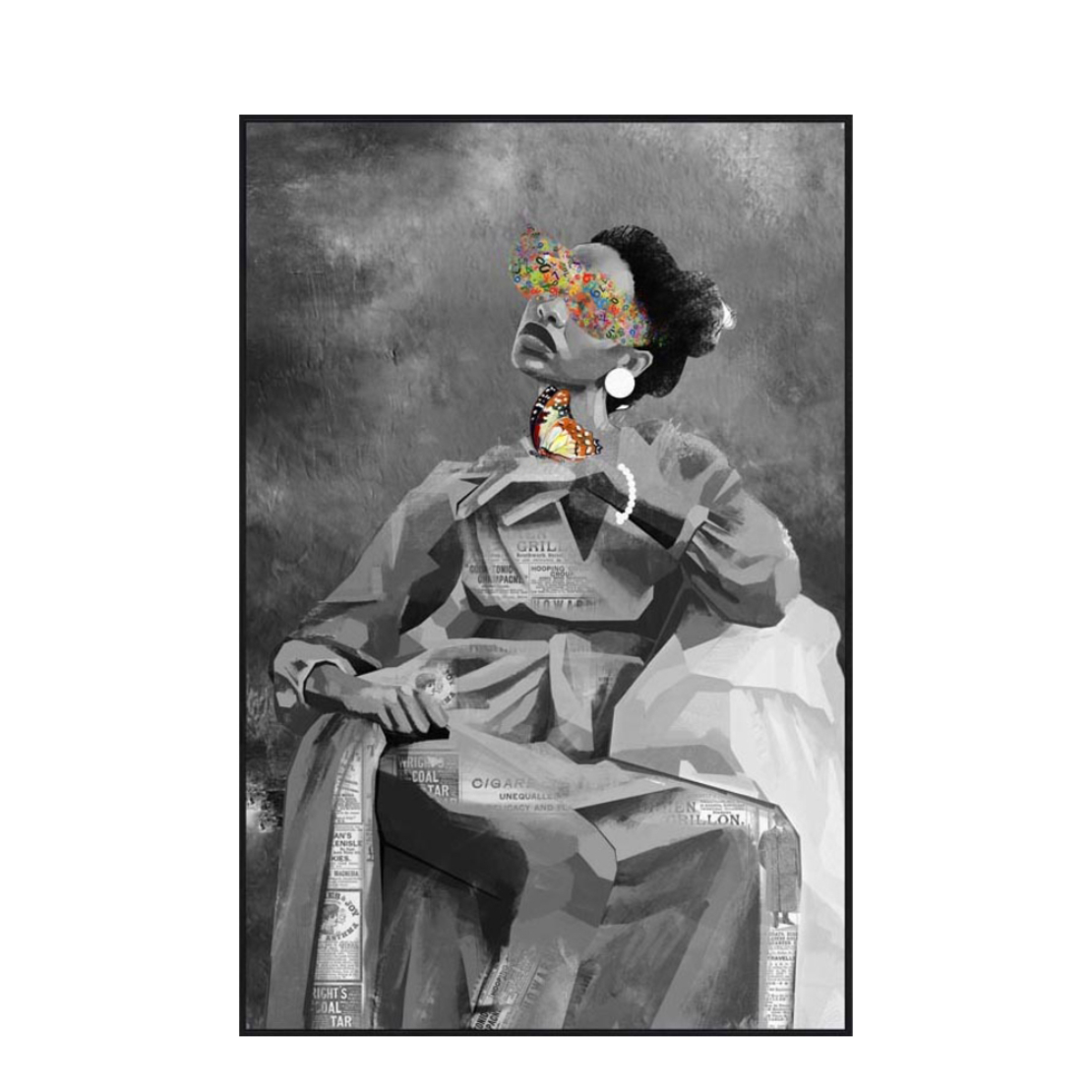 STYLE FEMME 2 PAINTING CANVAS MULTICOLOR WOOD FRAM