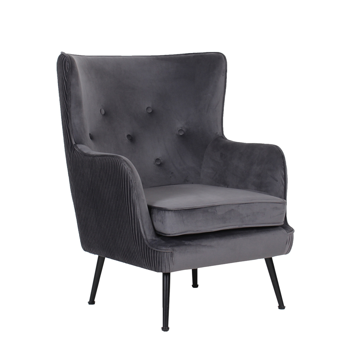 SERPATINA ARMCHAIR FABRIC GREY METAL BLACK E1 PRC