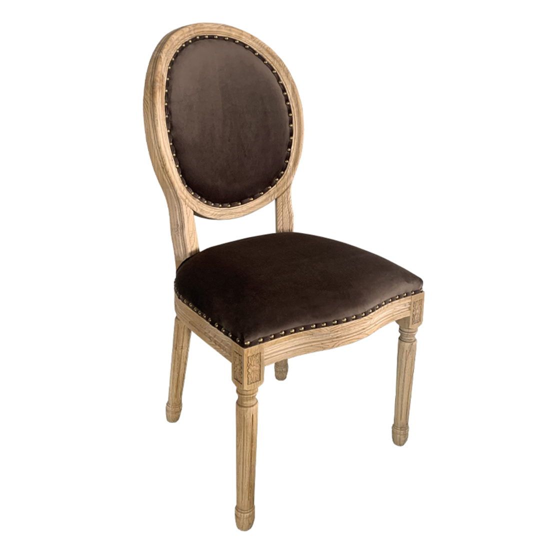 LOUIS CHAIR WOOD ELM TAUPE FABRIC NATURAL E1 PRC