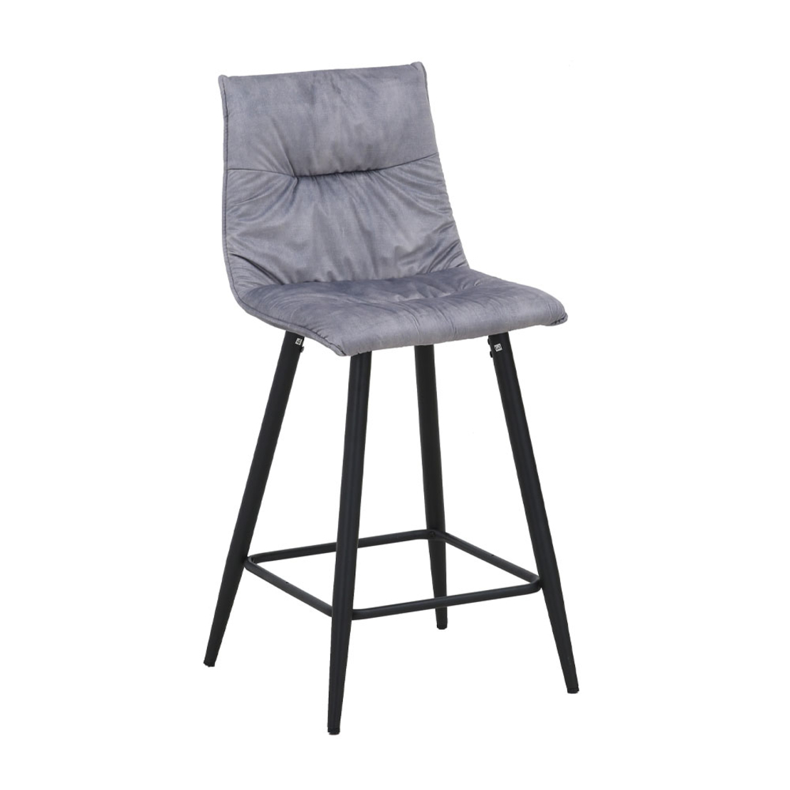 LINEA STOOL BAR FABRIC GREY SILVER METAL BLACK E1 PRC