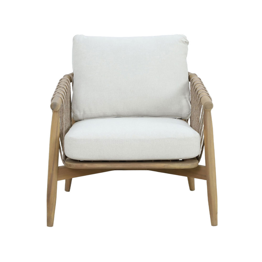 CORDA LOUNGE SET 1+2+1 WOOD ACACIA NATURAL WHITE V