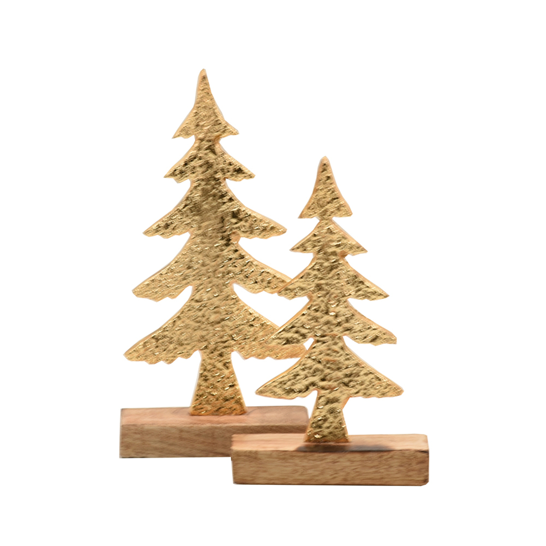 XMAS ORO TREE ALUMINIUM WOOD MANGO GOLD NATURAL 14