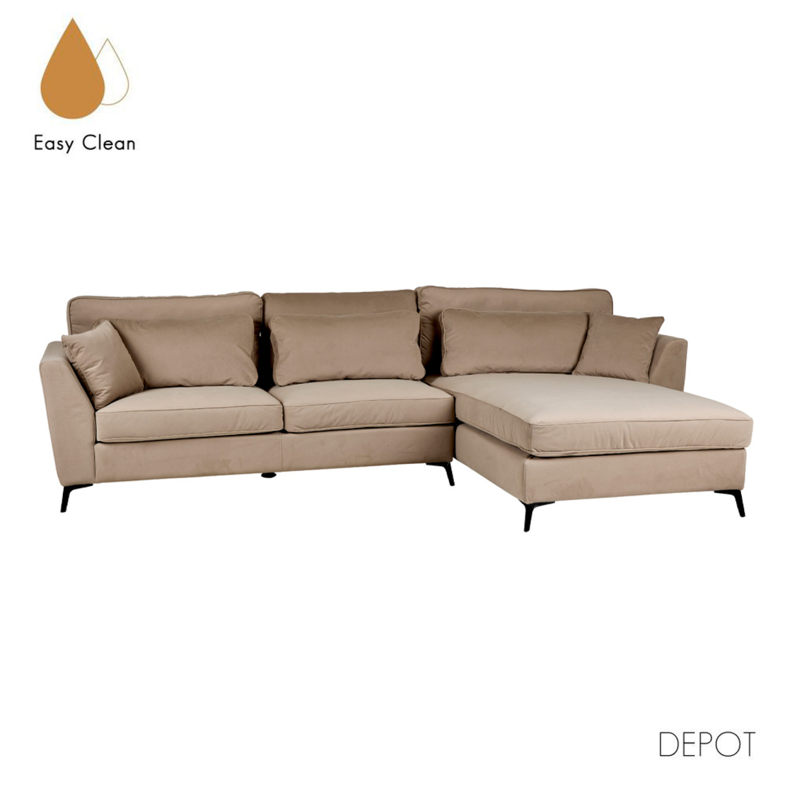 FOREVER SOFA CORNER RIGHT EASY CLEAN FABRIC CAMEL E1 EU