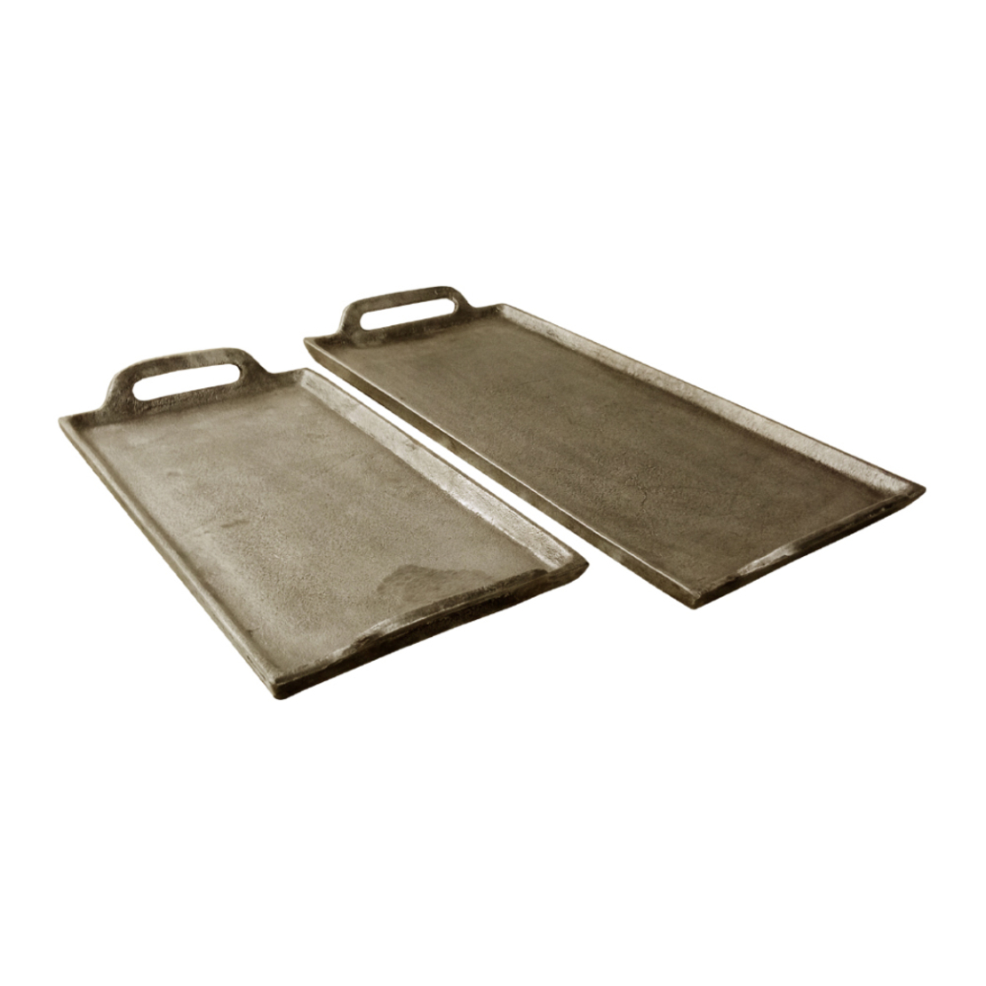MINKAR TRAY SET 2PCS ALUMINIUM GOLD ANTIQUE 46-36x