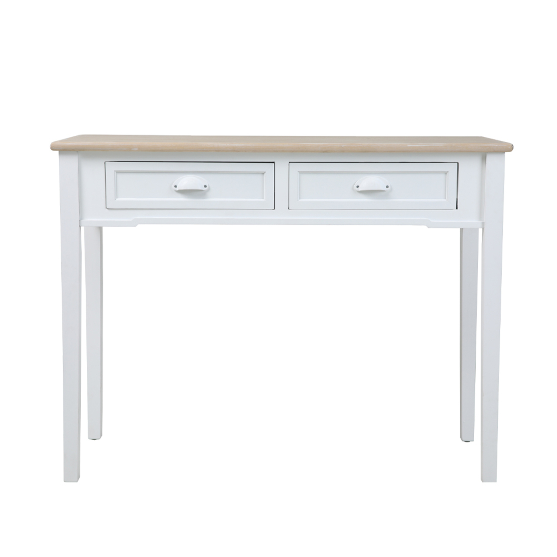KIMOLOS CONSOLE 2DRAWERS LACQUERED MDF WHITE NATURAL VENEER 102x40xH78cm E1 PRC