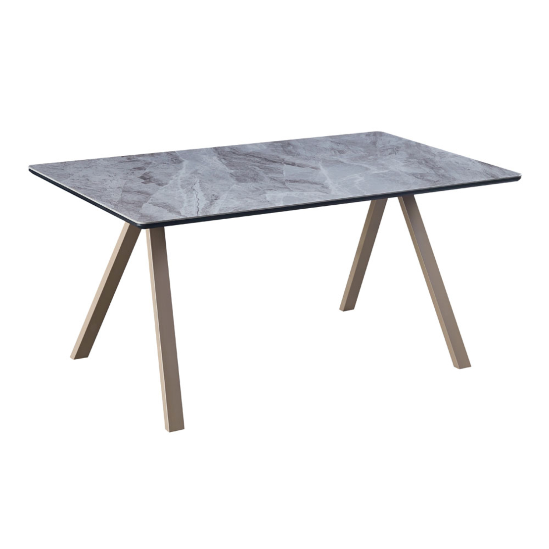 CALIPER TABLE CERAMIC CAPPUCCINO WITH MARBLE PATTERN METAL CAPPUCCINO PRC