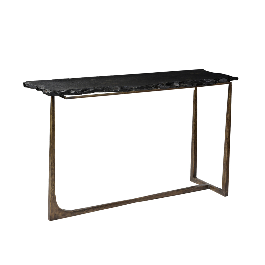 PIEDRA CONSOLE STONE GREY DARK BRASS ANTIQUE METAL 128x42xH75cm IN