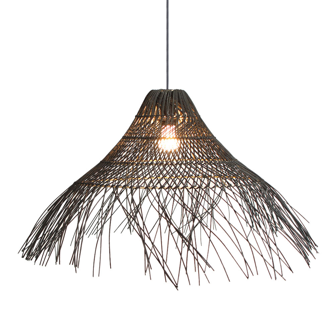 MEDUSE LAMP PENDANT METAL RATTAN BLACK 75x75xH26cm