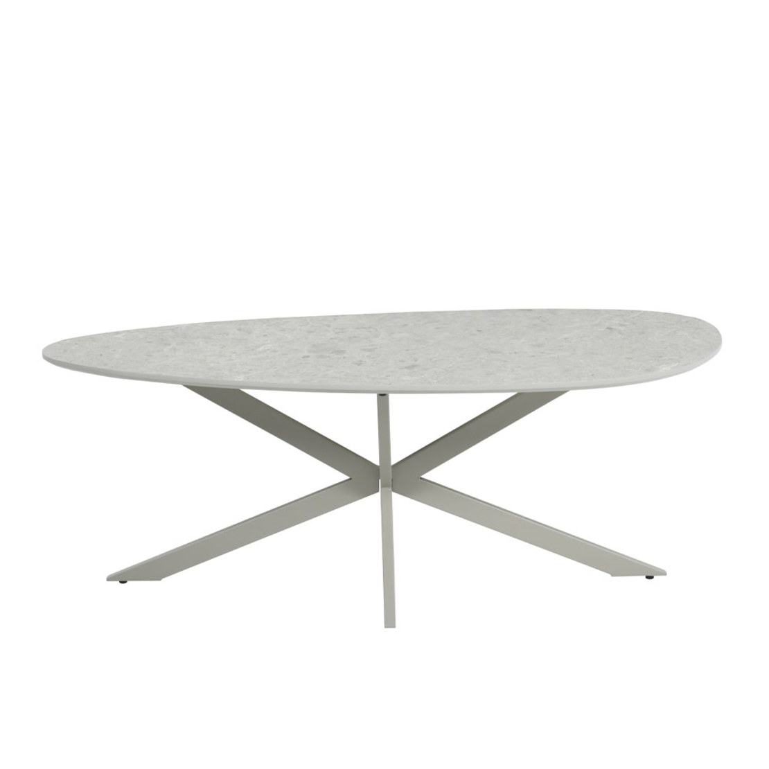 CASPIAN COFFEE TABLE MELAMINE GREY WITH MARBLE PATTERN METAL LATTE 120x60x43 E1 PRC