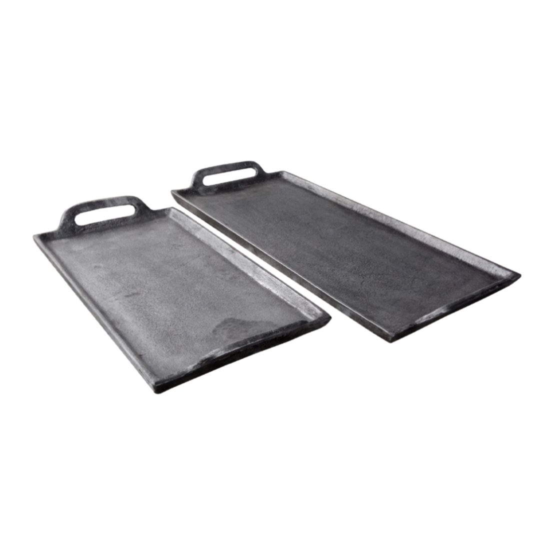 MINKAR TRAY SET 2PCS ALUMINIUM SILVER ANTIQUE 46-3