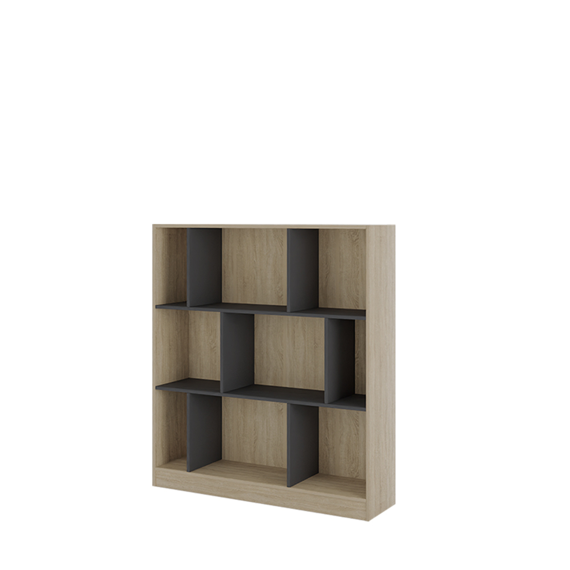 MAZE 117 BOOKCASE SHORT MELAMINE SONOMA GREY DARK 117x30xH130cm E1 EU