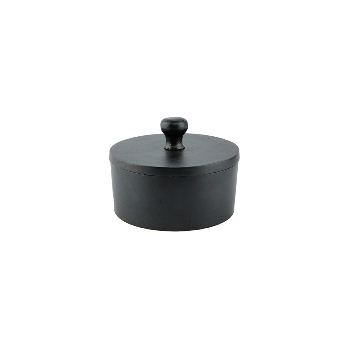 BOITE STORAGE JAR WITH LID ALUMINIUM BLACK 14x14xH