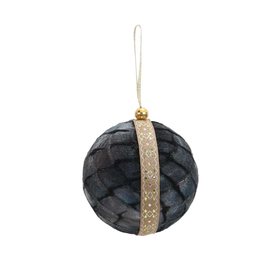 XMAS MOONLIGHT 1 PENDANT BALL POLYFOAM FABRIC GREY