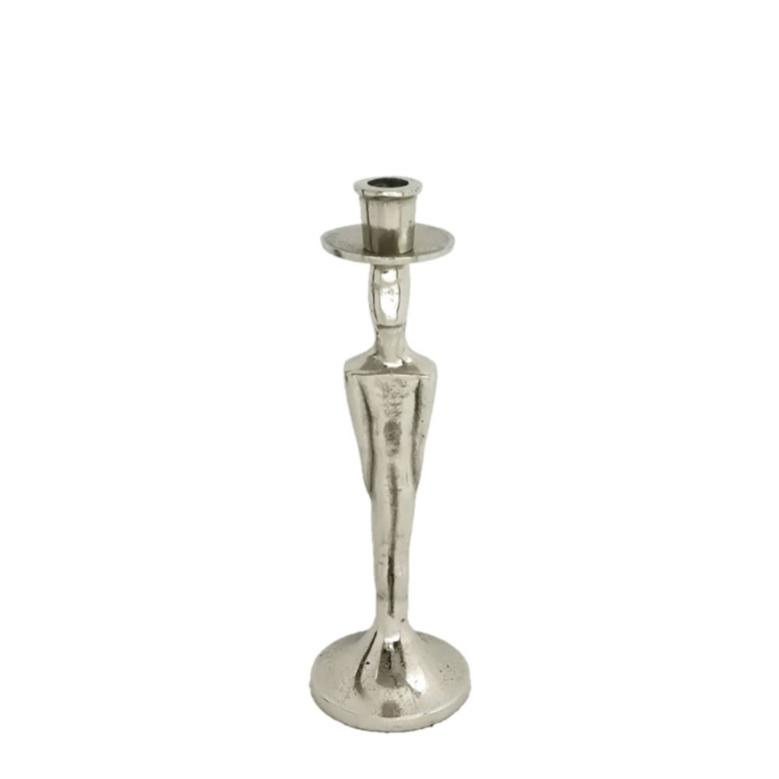 HERR CANDLE HOLDER ALUMINIUM SILVER D7/10,5xH32cm