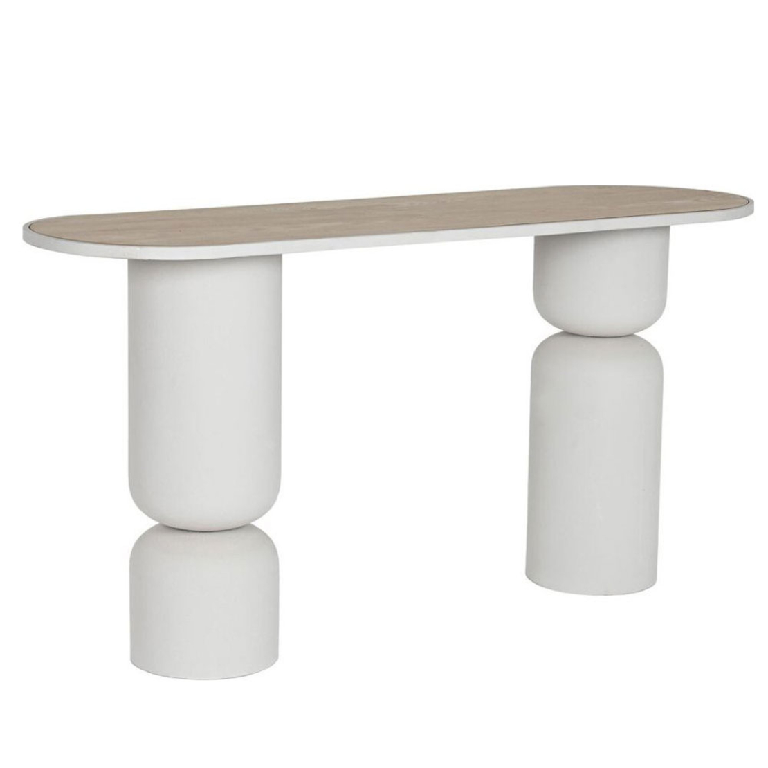 UP & DOWN CONSOLE METAL WHITE NATURAL MDF 150x45xH