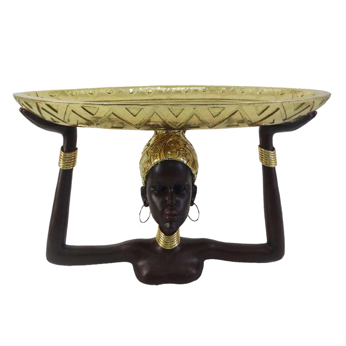 JESIRA DECO FACE POLYRESIN GOLD BLACK 28x14xH17,5c