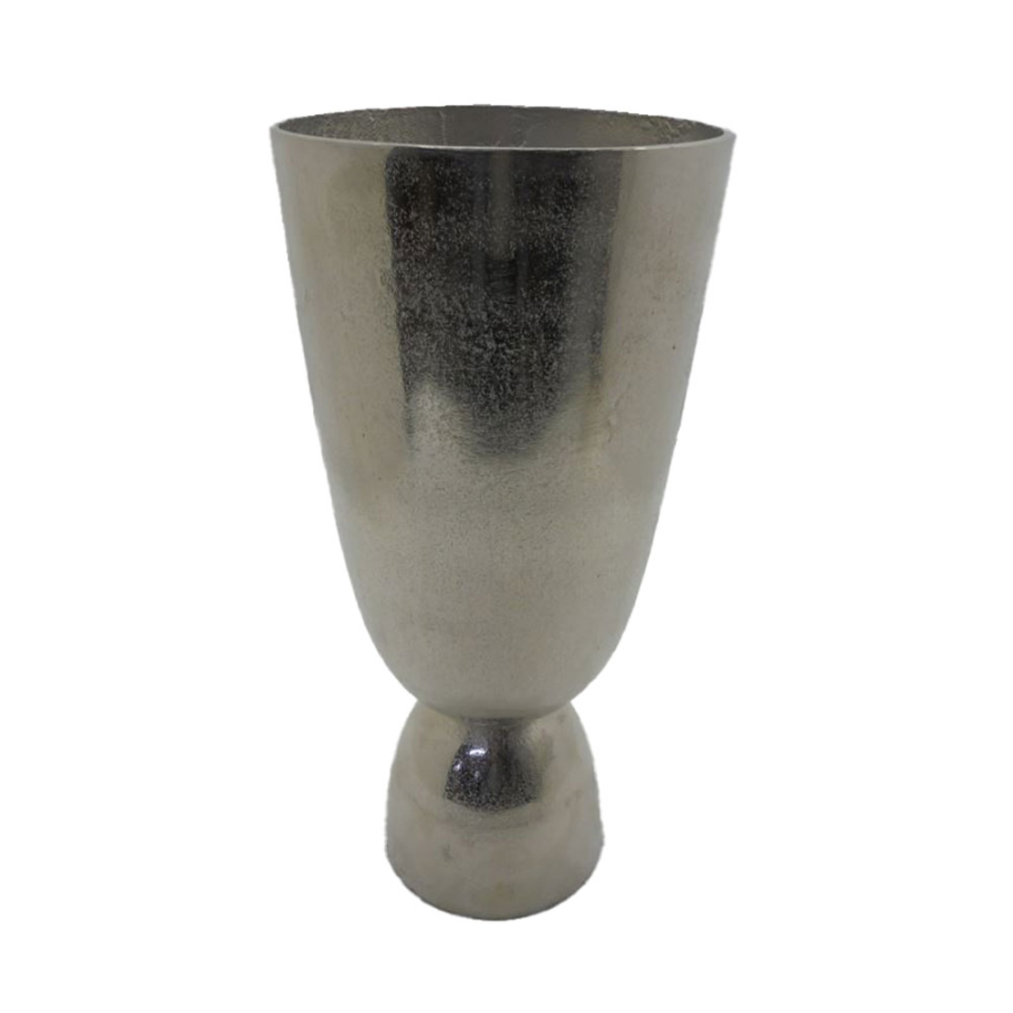 LUXOR VASE ALUMINIUM SILVER NICKEL 19x19xH39,25cm