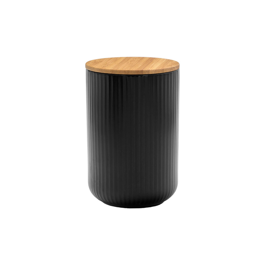 RIPPLE STORAGE JAR WITH LID PORCELAIN BAMBOO BL